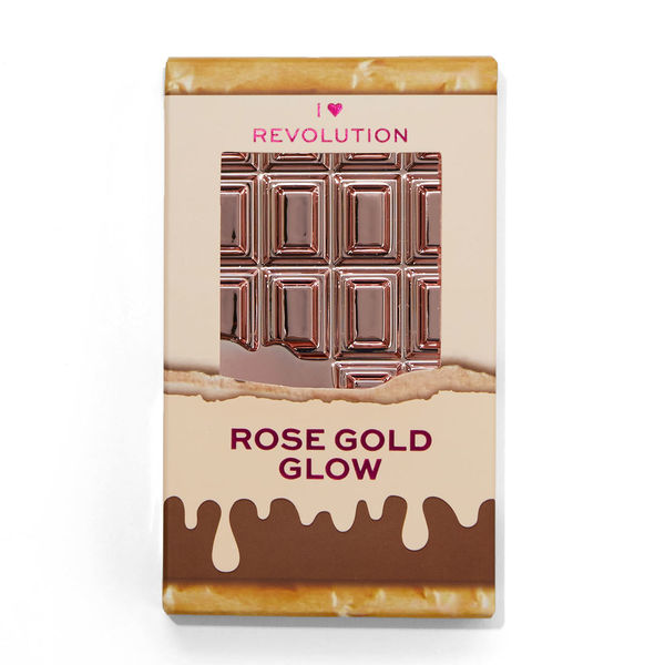 フォトジェニックすぎるMakeup Revolution(メイクアップレボリューション)ミニチョコレートハイライターローズゴールドはピンク×ゴールドの2in1ハイライターに関する画像1