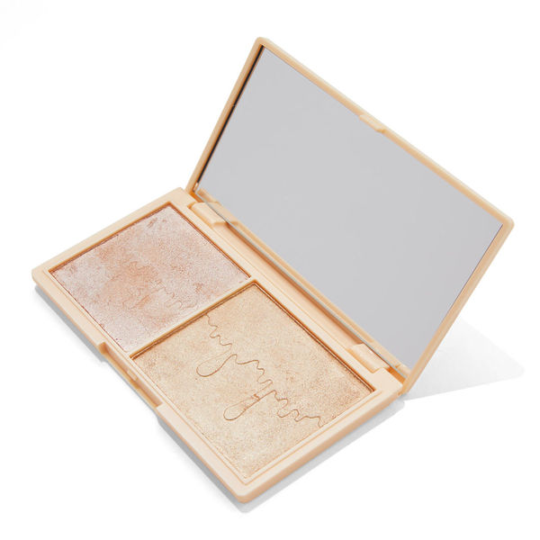 フォトジェニックすぎるMakeup Revolution(メイクアップレボリューション)ミニチョコレートハイライターローズゴールドはピンク×ゴールドの2in1ハイライターに関する画像4