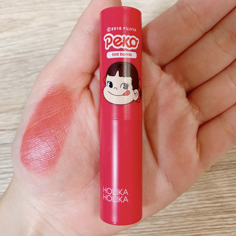 韓国コスメHOLIKAHOLIKA(ホリカホリカ)抜群の色持ちとしっとり保湿を同時に叶えるバームタイプのペコちゃんティント04チェリーコックに関する画像4