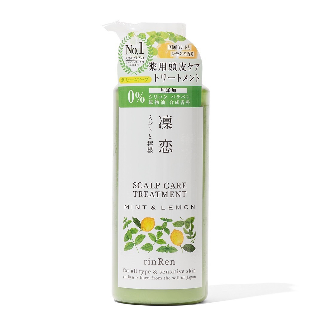髪と頭皮を健やかに!国産植物成分配合の凛恋の薬用トリートメント ミント&レモンに関する画像1