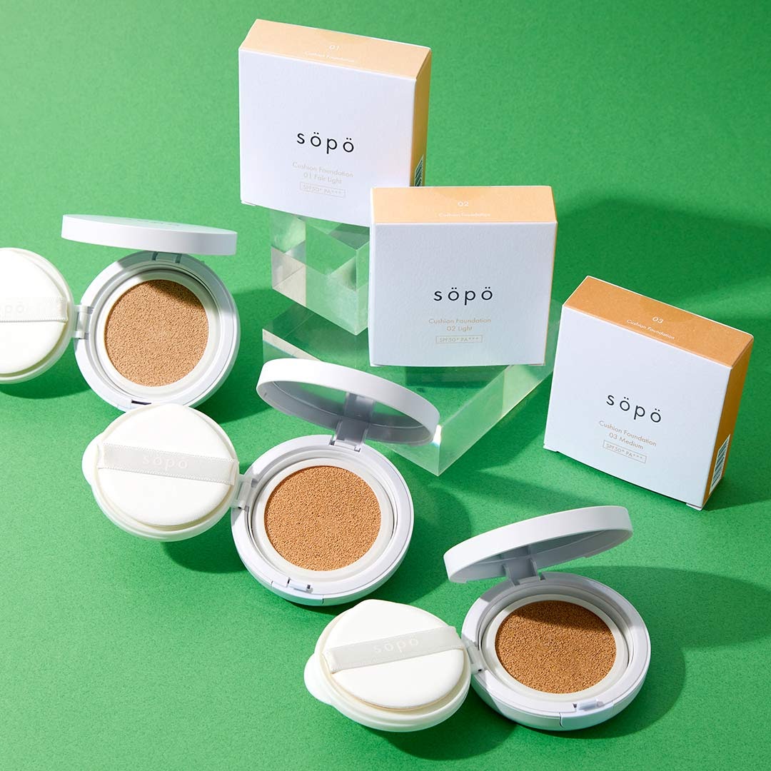NOINのオリジナルブランド『sopo(ソポ)』のクッションファンデって知ってる? 全国のファミリーマートで3/30販売! 全3色を徹底レポの画像