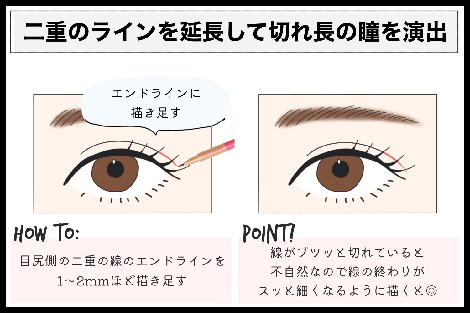 セザンヌの『描くふたえアイライナー』でバレずに盛る!目のタイプ別に使い方を解説【口コミ付き】の画像